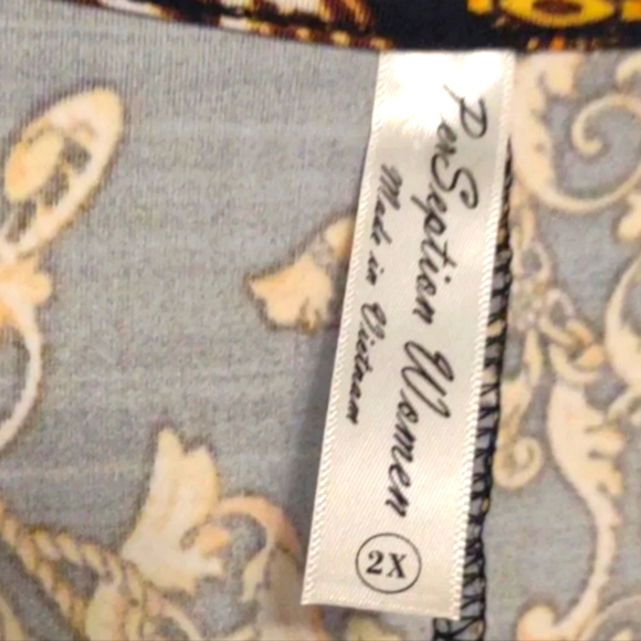 PerSeption Woman multicolored short sleeve blouse 2X - Picture 8 of 8